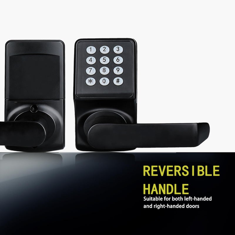 Cielsa Dawn Keypad Door Lock with Handle, Digital Door Lock with Keypad Set,Keyless Entry Door Lock with Handle-IC Card and Anti-peep Password- Easy Installation for Home, Hotel-Matte Black-2PACK Set - Image 2